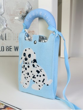 Large Capacity Super Soft Patterned Knitted Cellphone Bag W Strap